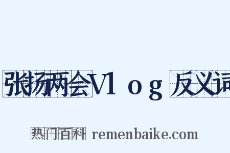 张扬两会Vlog反义词是什么意思的图片